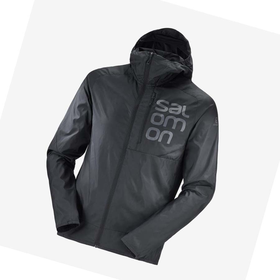 Salomon BONATTI CROSS WIND WINDBREAKERS Kabát Férfi Fekete | HU 2361ZUT